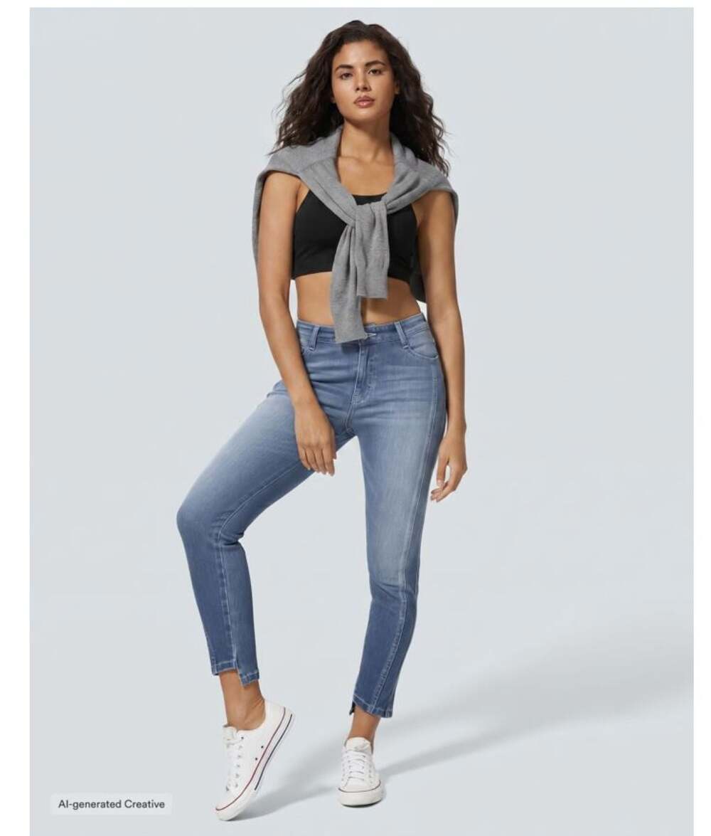 Halara Flex Mid Low Rise Zipper Pockets Casual Skinny Jeans